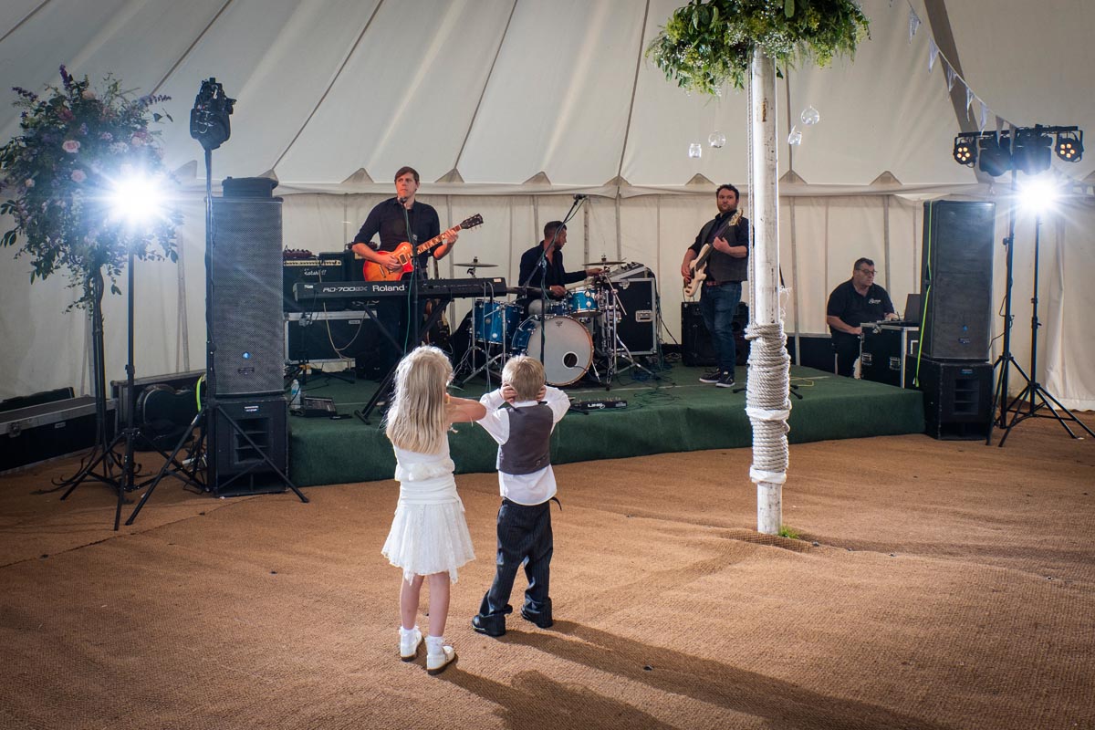 Traditional Marquee Band Party Reception Stage